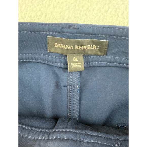 Banana Republic Navy Blue Cargo Pants Women Size 6L Flat Front Utility - Picture 4 of 6